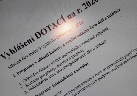 Vyhlášení DOTACÍ na r. 2020